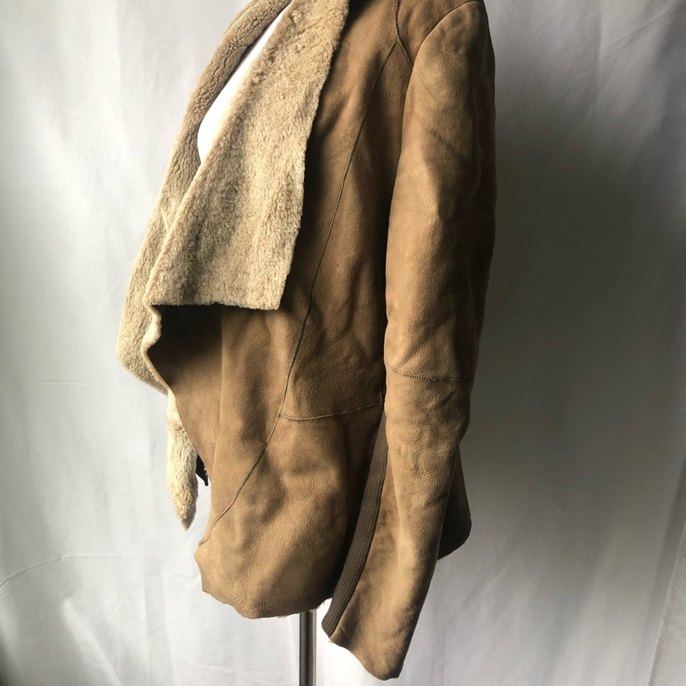 Vince Front Draped Jacket shearling suede - Picture 2 of 4